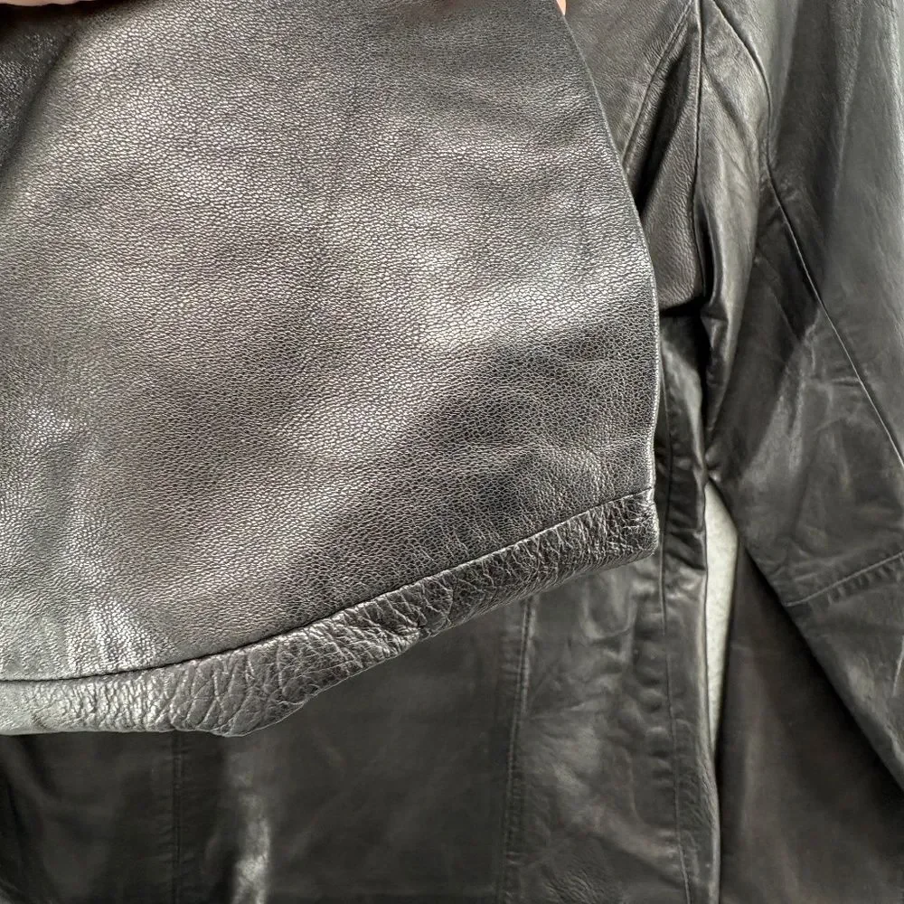 Vintage Leather Jacket Stone Mountain Mod Moto Genuine Leather Minimalist